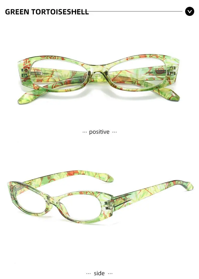 Send Box New Portable Pen Holder Reading Glasses For Women Print Fashion Comfort Ultra-Light Spring Leg Prescriptic Glasses