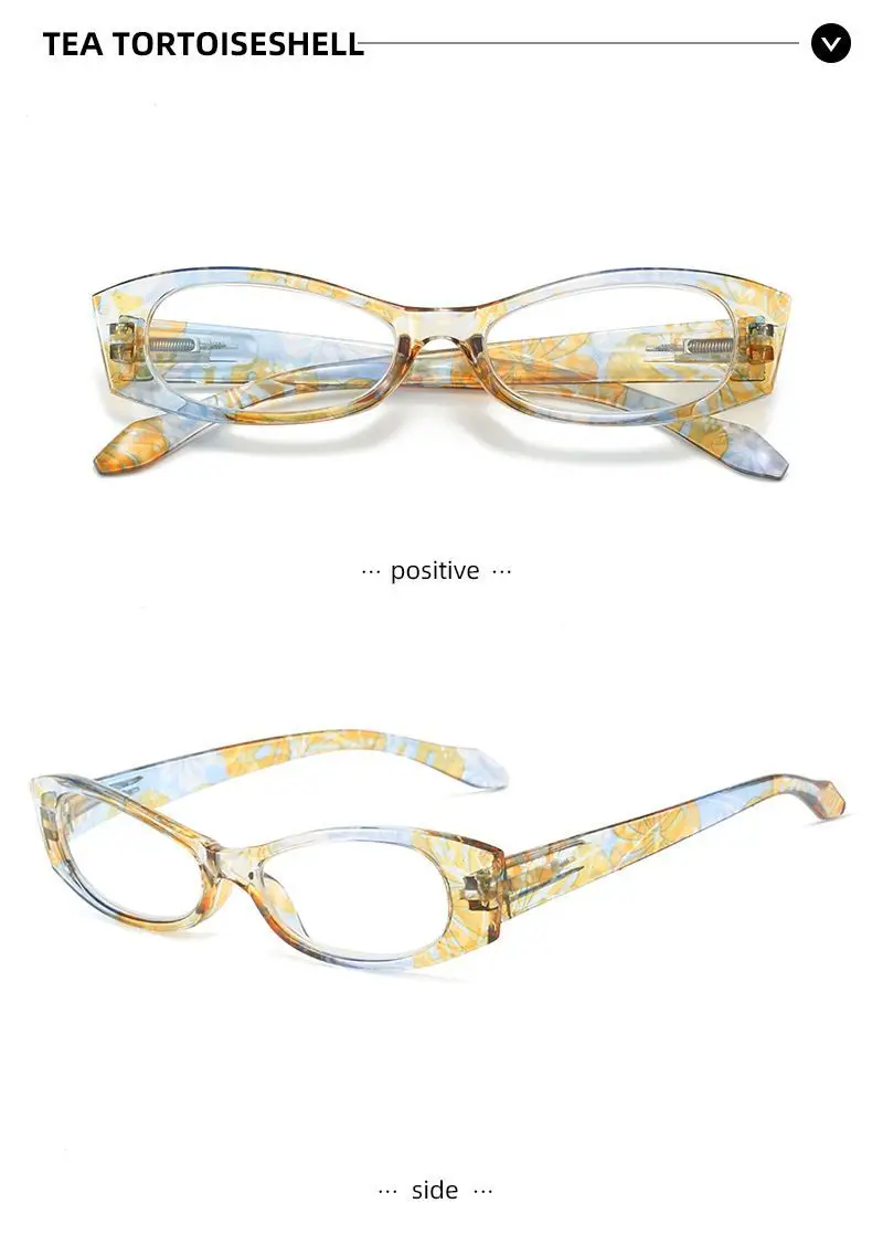 Send Box New Portable Pen Holder Reading Glasses For Women Print Fashion Comfort Ultra-Light Spring Leg Prescriptic Glasses