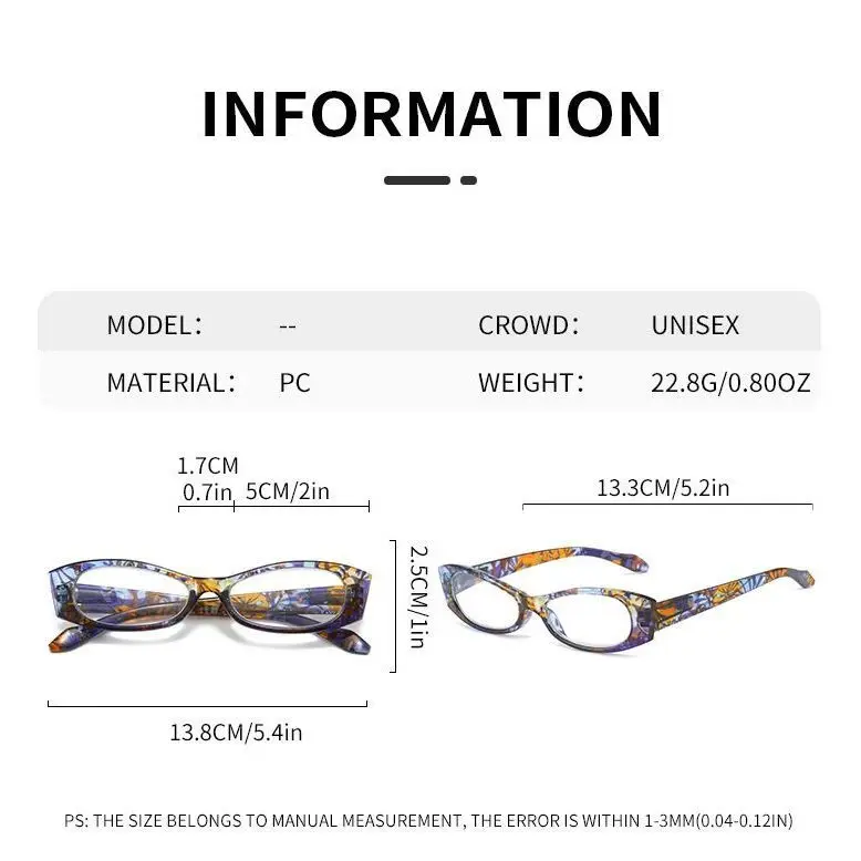 Send Box New Portable Pen Holder Reading Glasses For Women Print Fashion Comfort Ultra-Light Spring Leg Prescriptic Glasses