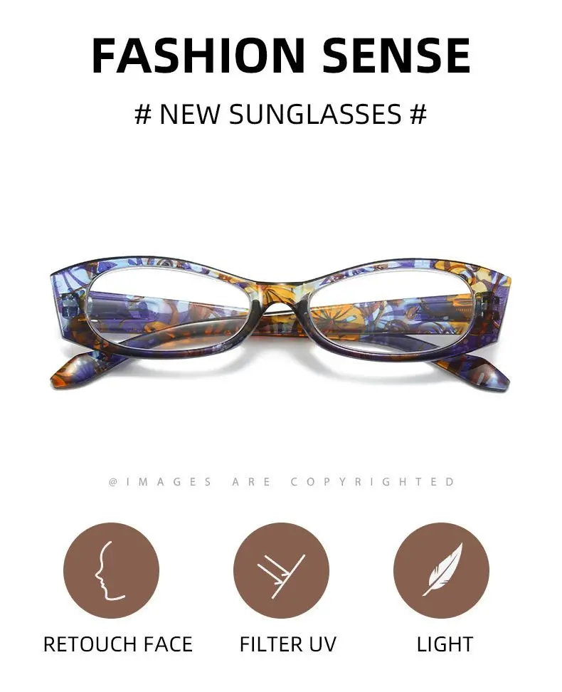 Send Box New Portable Pen Holder Reading Glasses For Women Print Fashion Comfort Ultra-Light Spring Leg Prescriptic Glasses