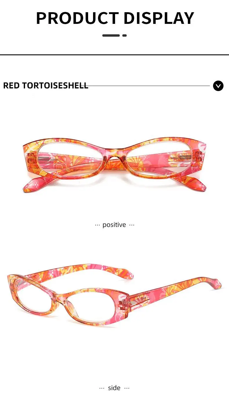 Send Box New Portable Pen Holder Reading Glasses For Women Print Fashion Comfort Ultra-Light Spring Leg Prescriptic Glasses