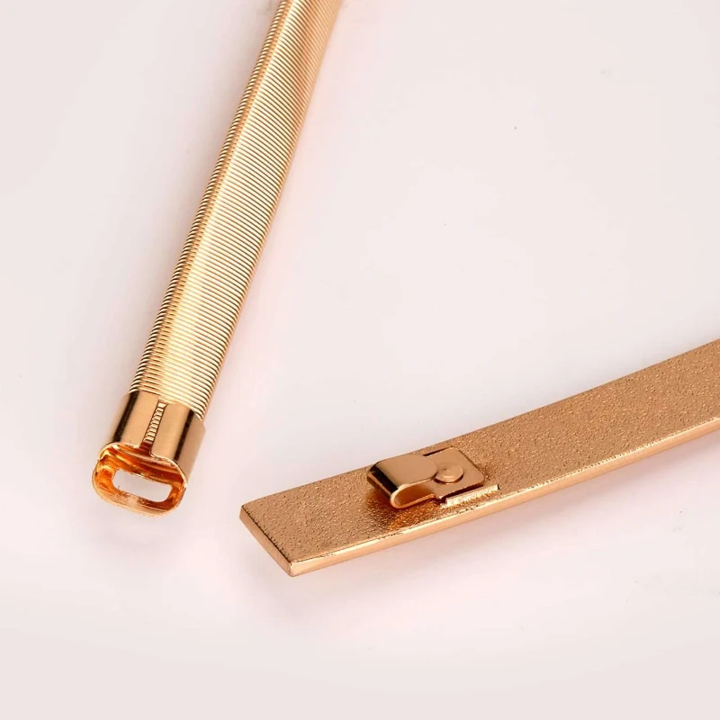 Fashion shiny rectangle Gold Chain Belt Female Waist Adjustable Belts For Women Luxury Brand Punk Dress Elastic Waistband