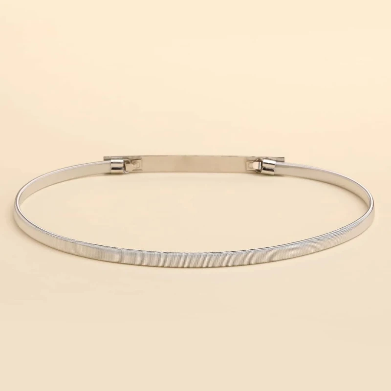 Fashion shiny rectangle Gold Chain Belt Female Waist Adjustable Belts For Women Luxury Brand Punk Dress Elastic Waistband