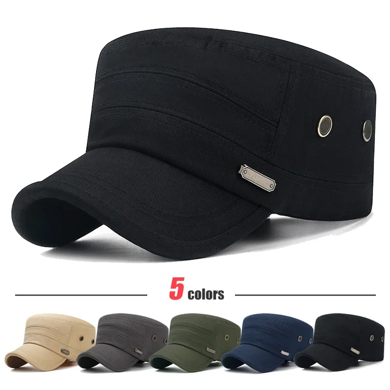 Spring and Summer Four Seasons Korean Style Leisure Outdoor Sunshade Flat Cap Pure Cotton Air Eye Mature Mens Hat