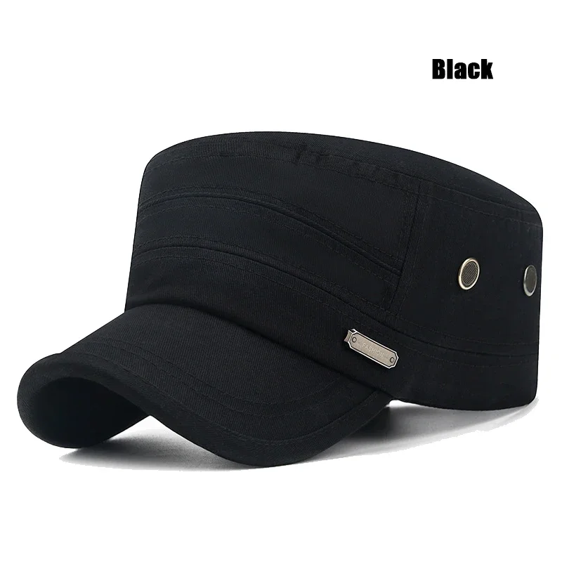 Spring and Summer Four Seasons Korean Style Leisure Outdoor Sunshade Flat Cap Pure Cotton Air Eye Mature Mens Hat