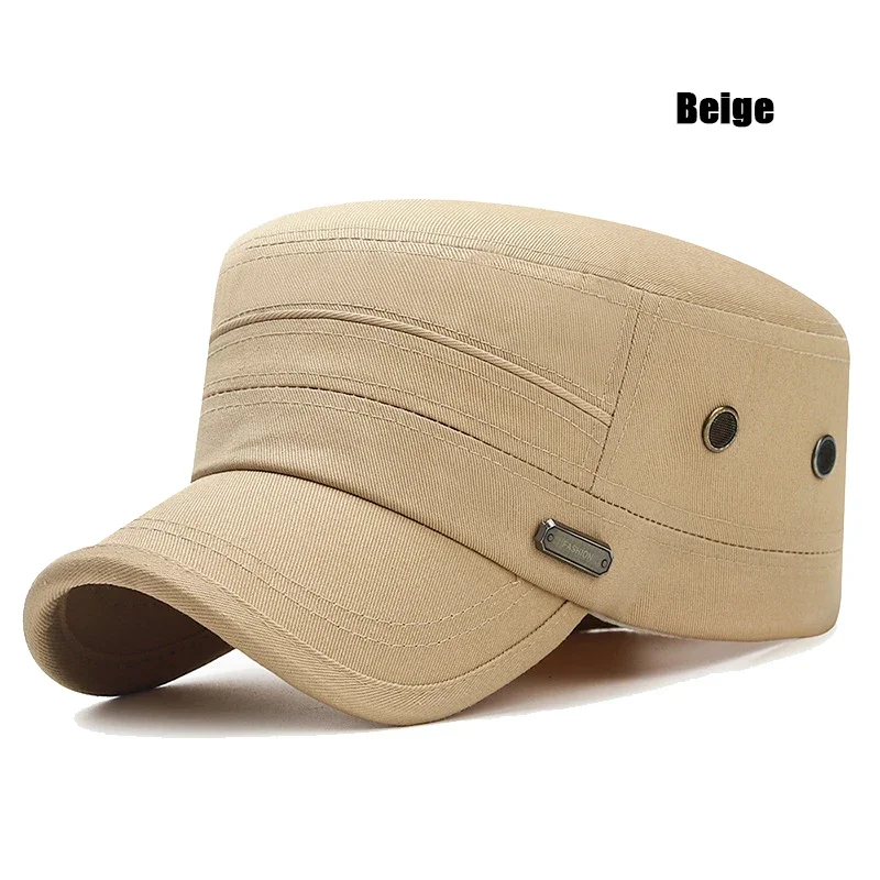 Spring and Summer Four Seasons Korean Style Leisure Outdoor Sunshade Flat Cap Pure Cotton Air Eye Mature Mens Hat