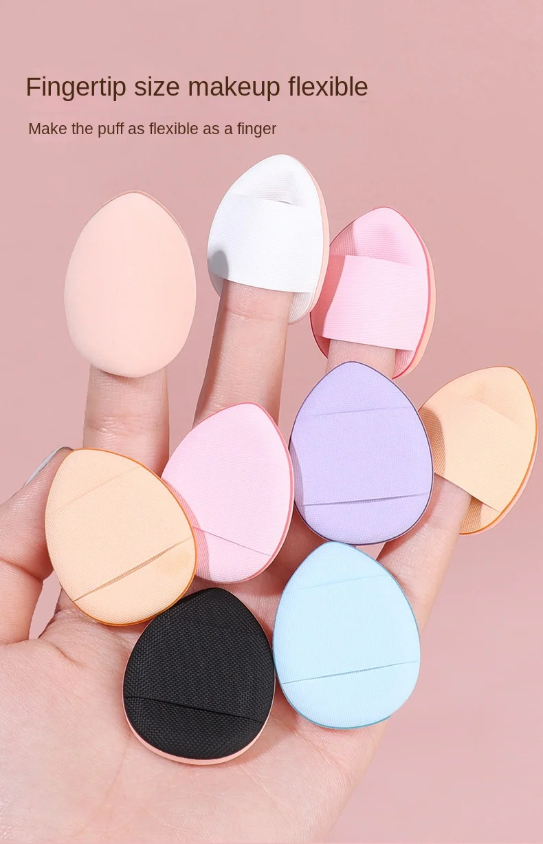 10Pcs Mini Finger Puff Foundation Small Air Cushion Powder Sponge Face Concealer BB Cream Cosmetic Applicator Makeup Tools