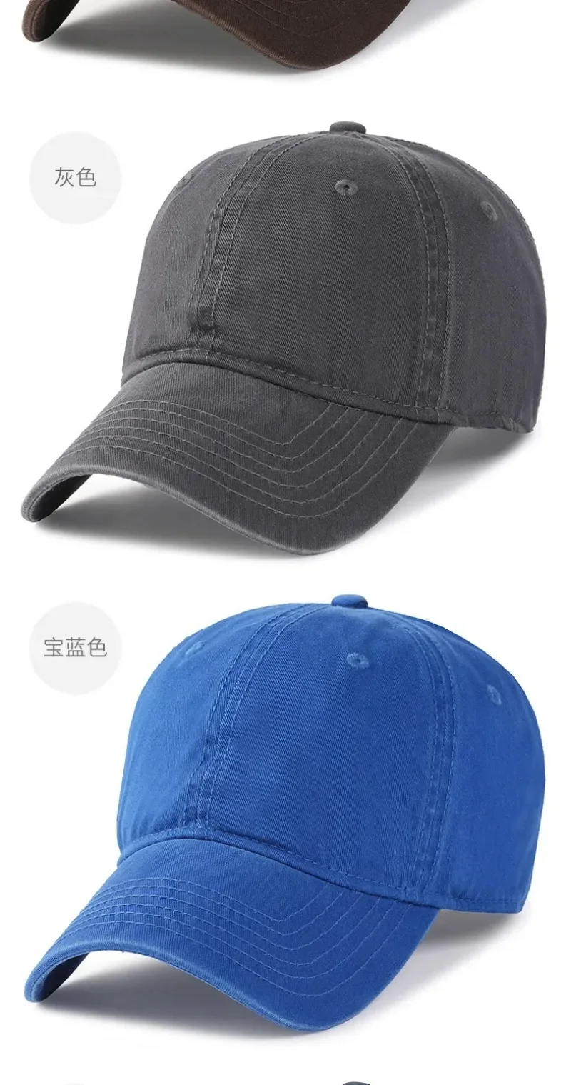 New Solid Color Big Size 63cm Soft Cotton Baseball Caps Men Classic Plus Snapback Cap Ladies High Quality Golf Sun Hat 59-62cm