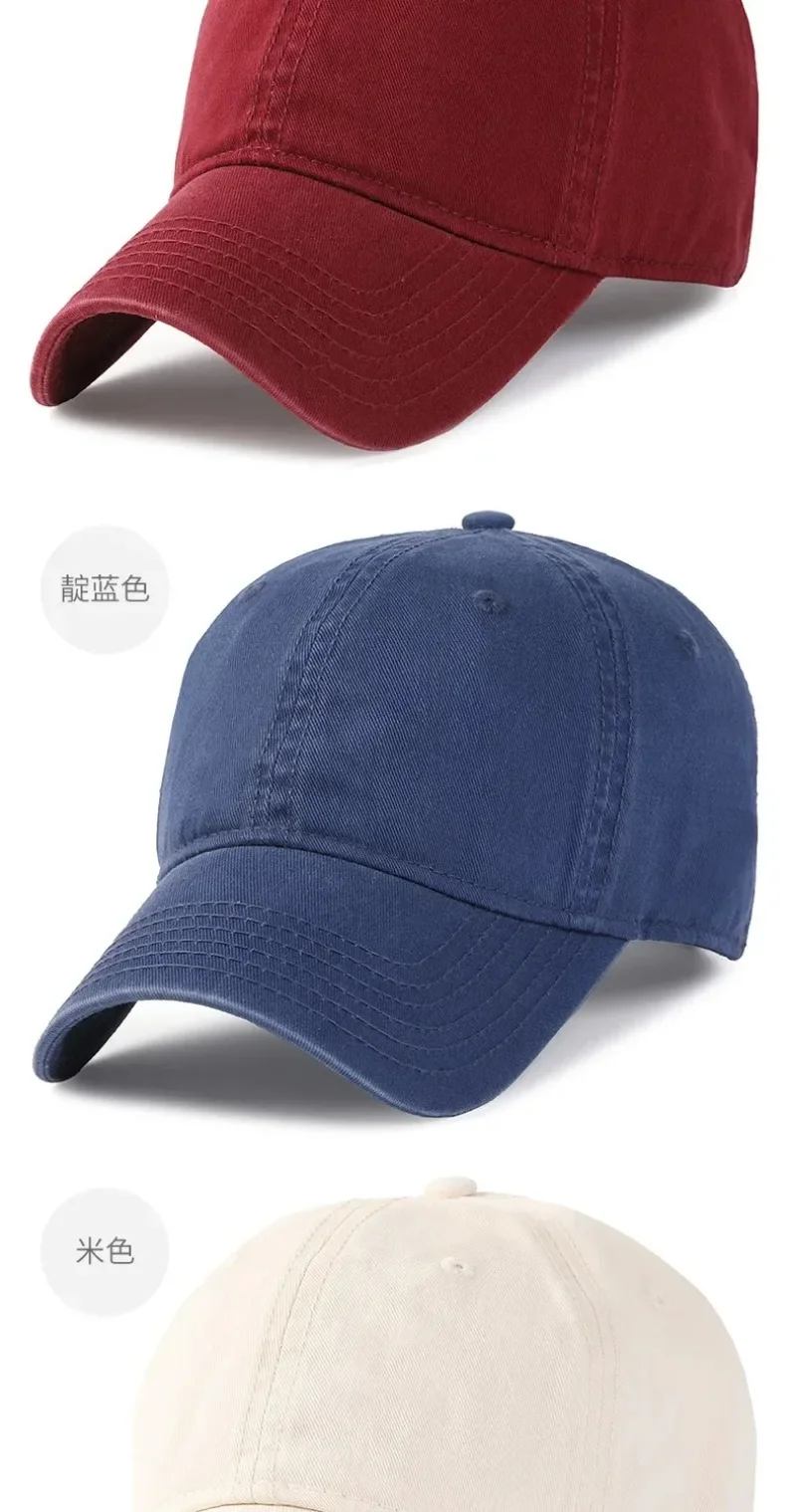 New Solid Color Big Size 63cm Soft Cotton Baseball Caps Men Classic Plus Snapback Cap Ladies High Quality Golf Sun Hat 59-62cm