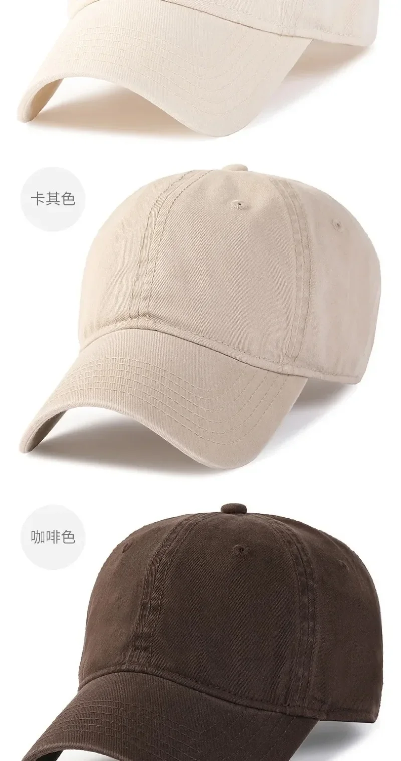 New Solid Color Big Size 63cm Soft Cotton Baseball Caps Men Classic Plus Snapback Cap Ladies High Quality Golf Sun Hat 59-62cm