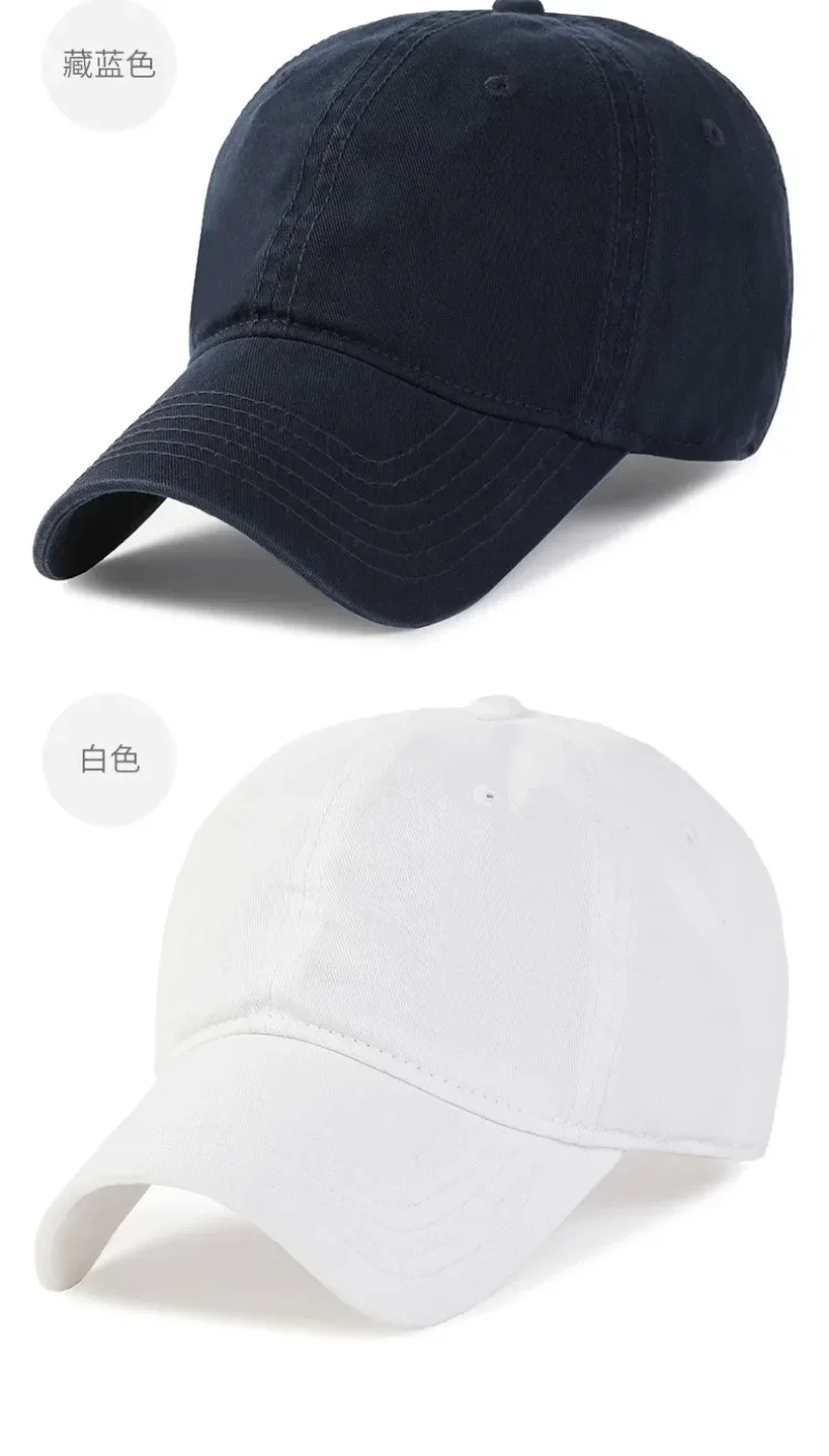 New Solid Color Big Size 63cm Soft Cotton Baseball Caps Men Classic Plus Snapback Cap Ladies High Quality Golf Sun Hat 59-62cm