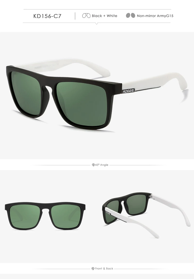 KDEAM Legend Square Sunglasses Polarized Lens For Men Women Outdoor Sports Fishing Mountaineering Sun Glasses With Brand Box