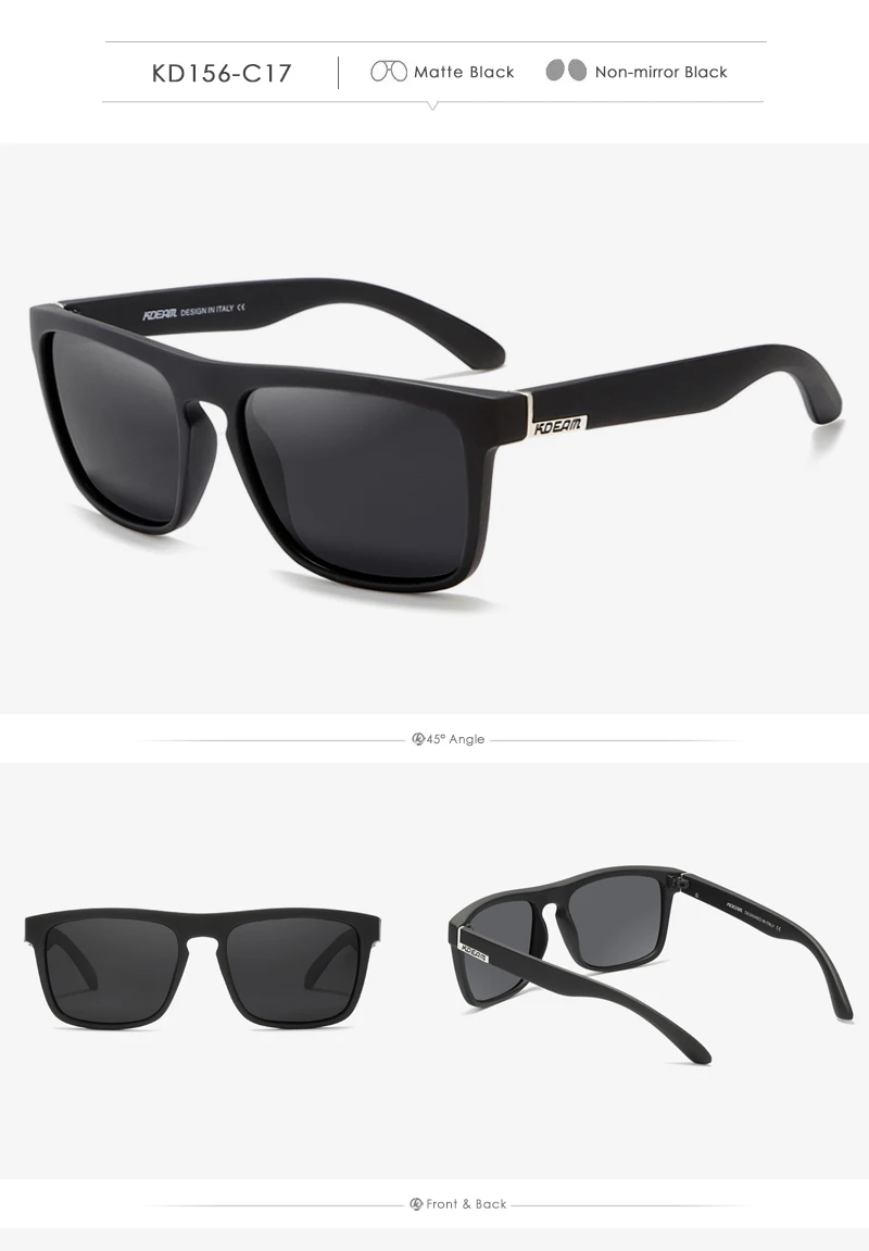 KDEAM Legend Square Sunglasses Polarized Lens For Men Women Outdoor Sports Fishing Mountaineering Sun Glasses With Brand Box