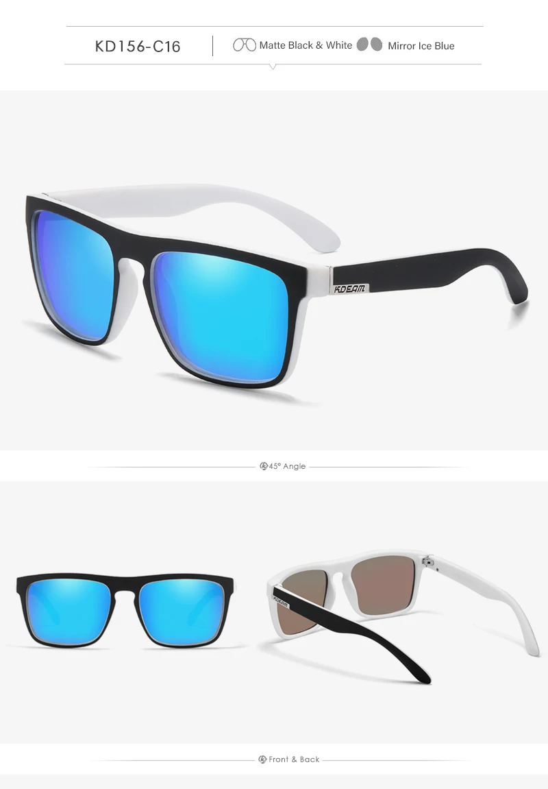 KDEAM Legend Square Sunglasses Polarized Lens For Men Women Outdoor Sports Fishing Mountaineering Sun Glasses With Brand Box
