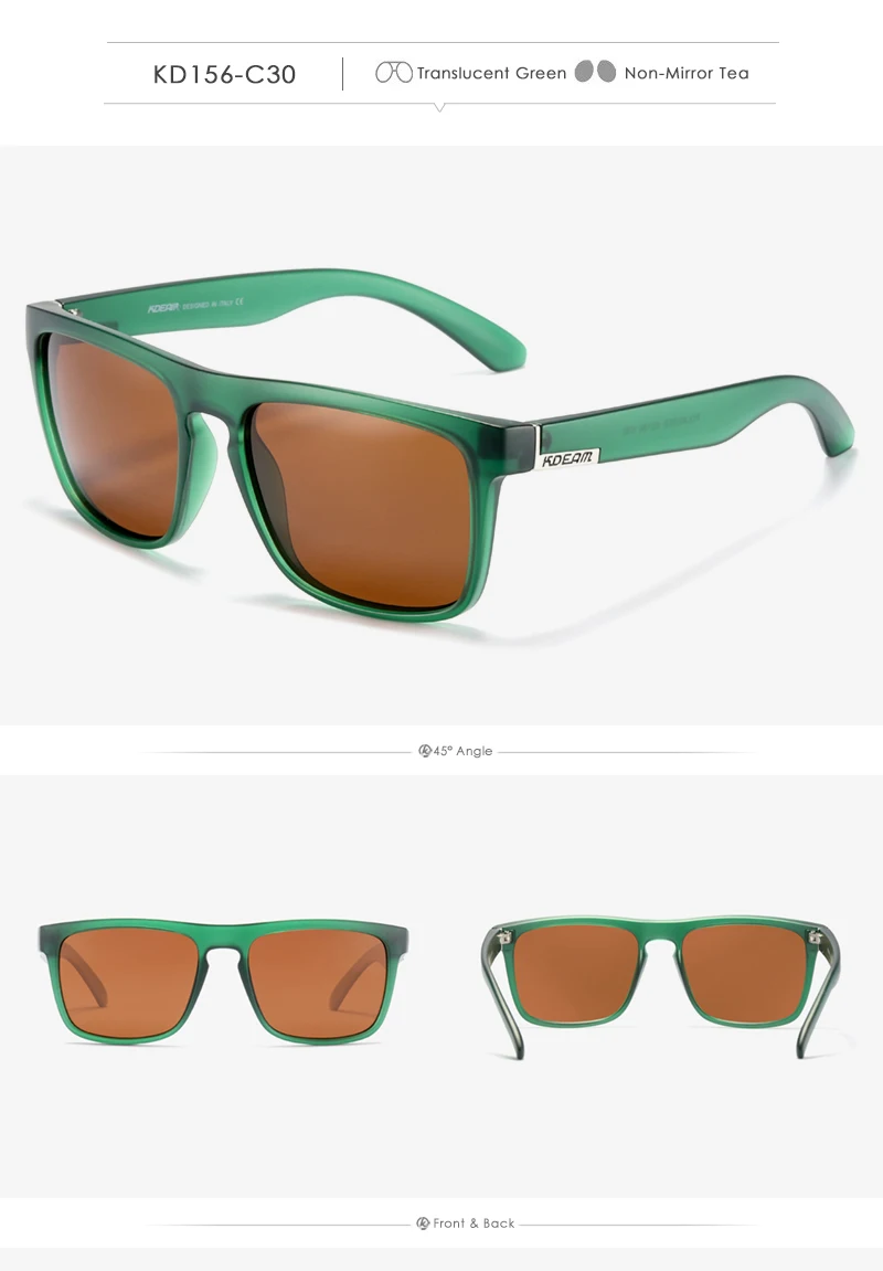 KDEAM Legend Square Sunglasses Polarized Lens For Men Women Outdoor Sports Fishing Mountaineering Sun Glasses With Brand Box