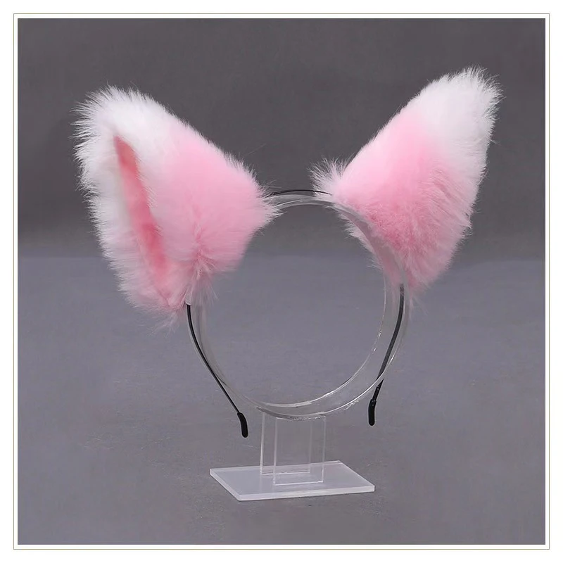 Lolita Animal Cat Fox Ear Hair Hoops Cosplay Girls Halloween Anime Headbands Headwear Hair Accessories