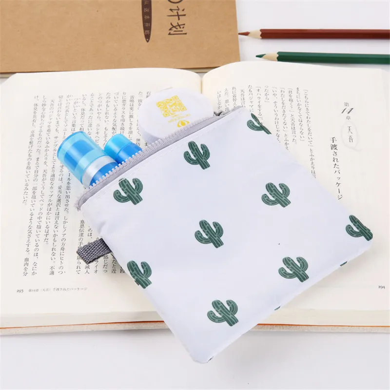 Women Sanitary Napkin Tampon Storage Bag Cute Makeup Pouches Zipper Women Cosmetic Lipstick Key Earphone Data Cables Organizer