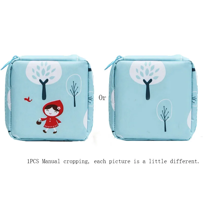 Women Sanitary Napkin Tampon Storage Bag Cute Makeup Pouches Zipper Women Cosmetic Lipstick Key Earphone Data Cables Organizer