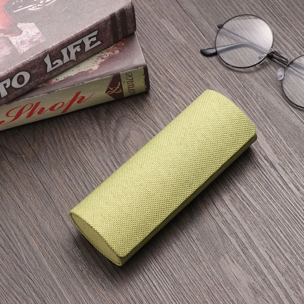Retro Oval Glasses Box Sunglasses Linen Folding Eyewear Case Optical Handmade Storage Glasses Case