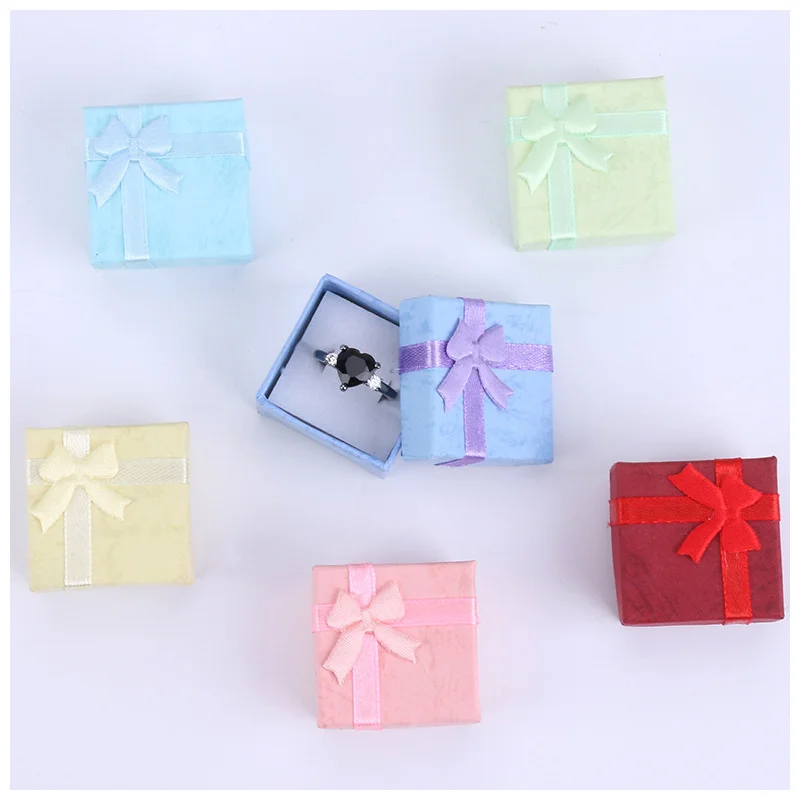 12pcs Fashion Jewelry Packaging Box Multi-color Earrings Ring Box Jewelry Gift Holder 4*4*3CM Wholesale