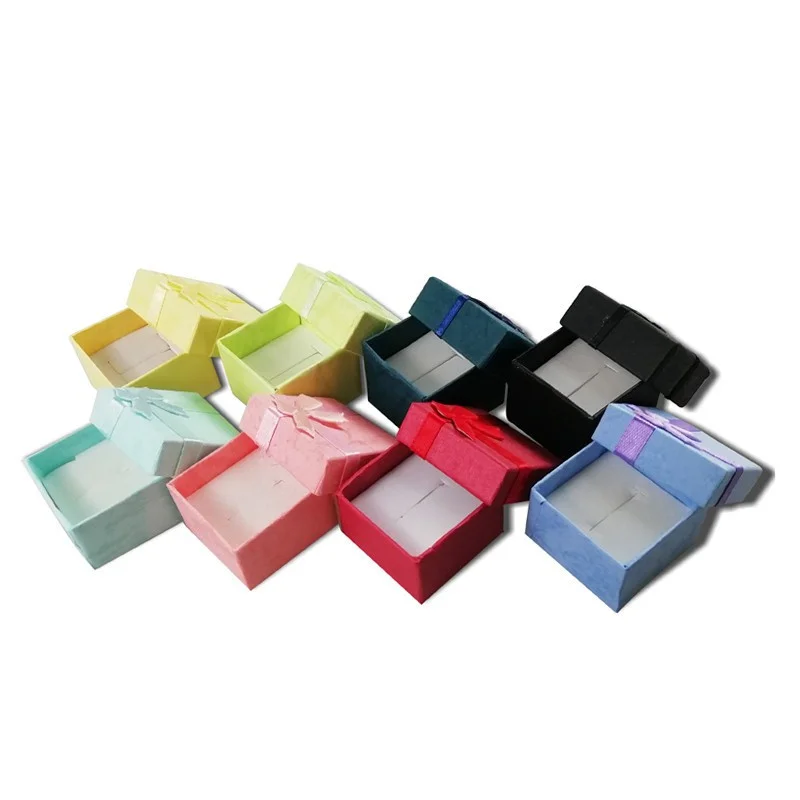 12pcs Fashion Jewelry Packaging Box Multi-color Earrings Ring Box Jewelry Gift Holder 4*4*3CM Wholesale