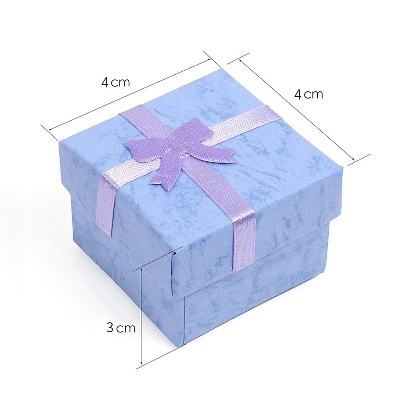 12pcs Fashion Jewelry Packaging Box Multi-color Earrings Ring Box Jewelry Gift Holder 4*4*3CM Wholesale