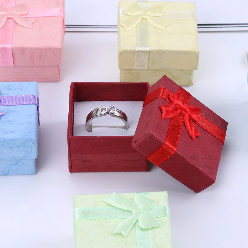 12pcs Fashion Jewelry Packaging Box Multi-color Earrings Ring Box Jewelry Gift Holder 4*4*3CM Wholesale