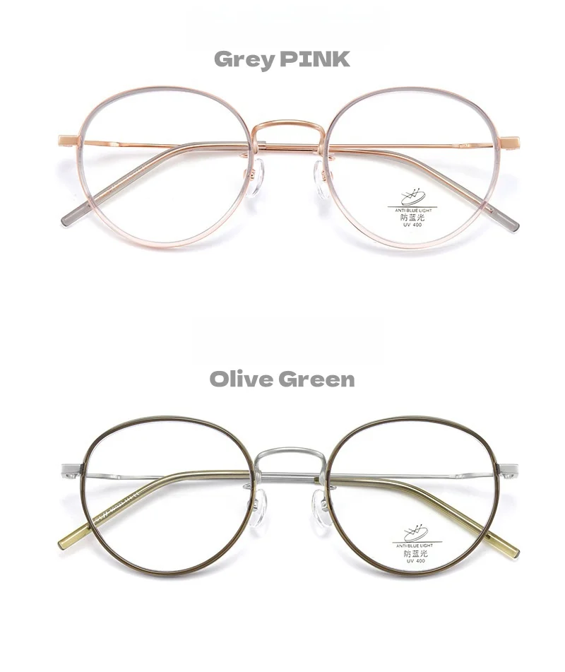 TR90 Alloy Anti Blue Light Office Glasses Retro Round Frame Women's Frame Ultra Light Optical Prescription Glasses Frame 6833