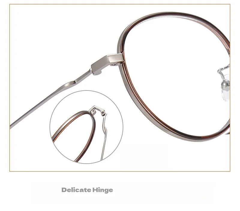 TR90 Alloy Anti Blue Light Office Glasses Retro Round Frame Women's Frame Ultra Light Optical Prescription Glasses Frame 6833