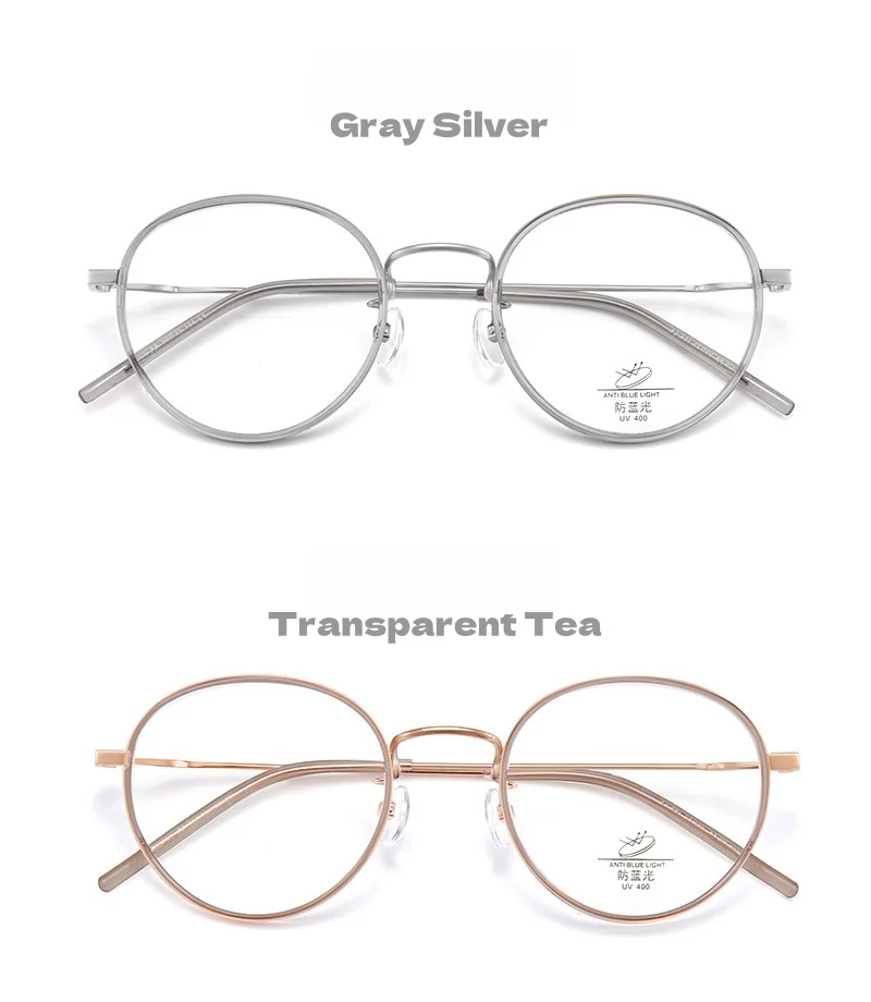 TR90 Alloy Anti Blue Light Office Glasses Retro Round Frame Women's Frame Ultra Light Optical Prescription Glasses Frame 6833