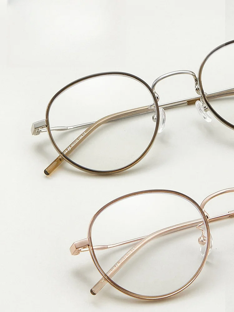 TR90 Alloy Anti Blue Light Office Glasses Retro Round Frame Women's Frame Ultra Light Optical Prescription Glasses Frame 6833