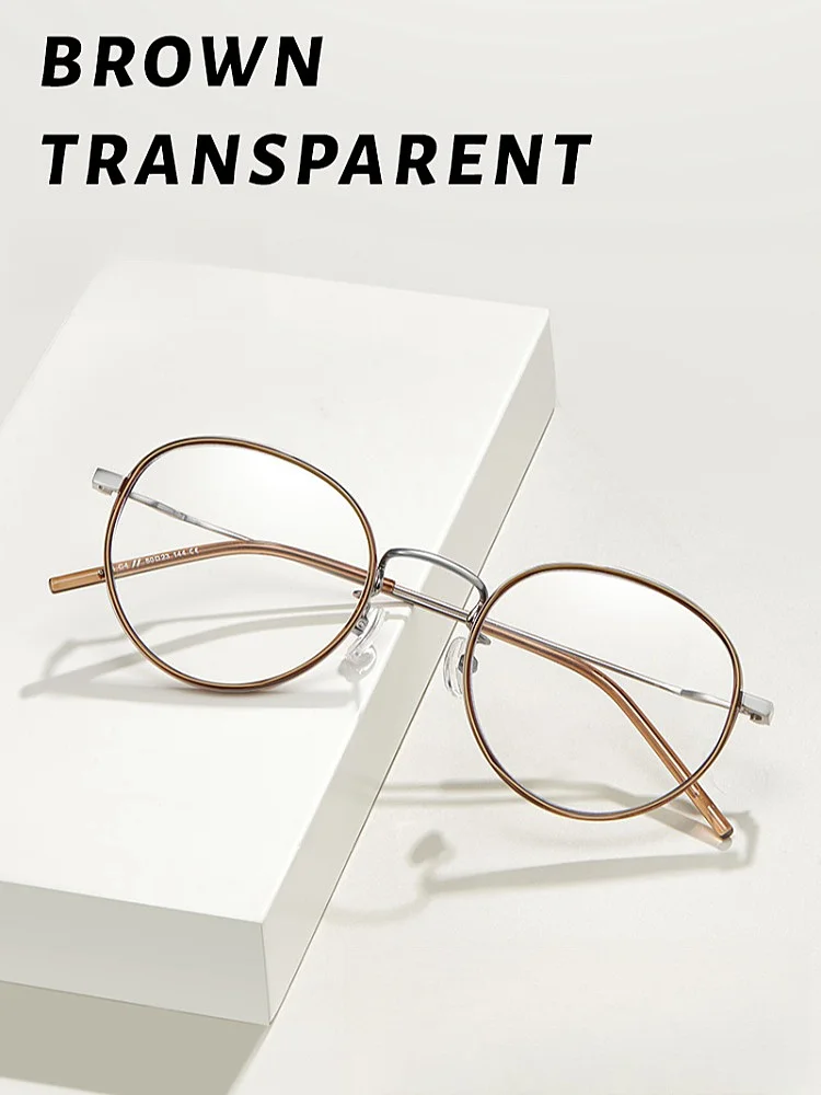 TR90 Alloy Anti Blue Light Office Glasses Retro Round Frame Women's Frame Ultra Light Optical Prescription Glasses Frame 6833