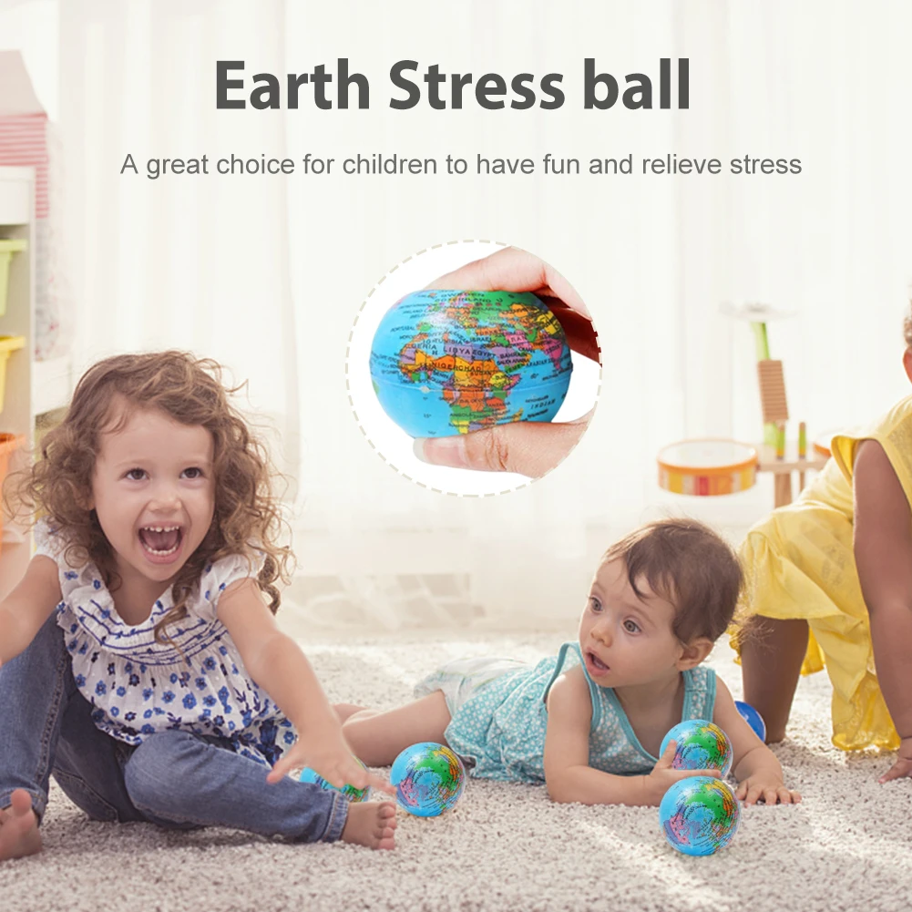 Mini Foam Earth Extrusion Toy Soft Sponge Earth World Map Ball World Map Toy Children Adult Decompression Novelty Toy