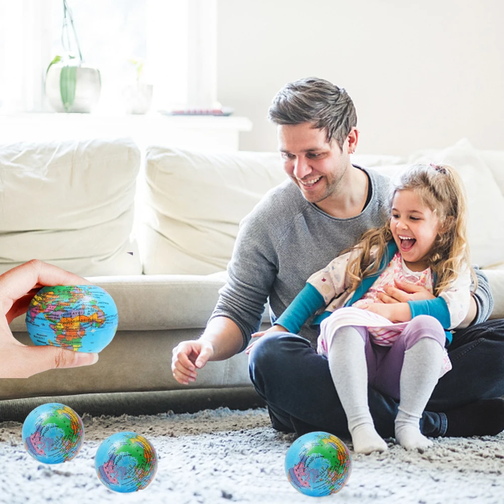 Mini Foam Earth Extrusion Toy Soft Sponge Earth World Map Ball World Map Toy Children Adult Decompression Novelty Toy