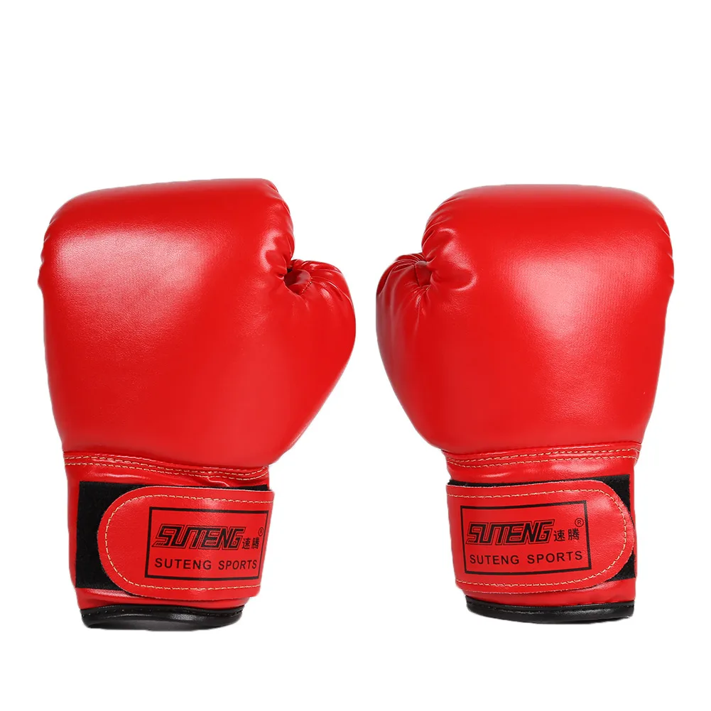 2Pcs Kids Boxing Gloves Children Punch Training Sparring Kickboxing Fighting Fitness Mitts Hitting Hand Protector Blue Black Red