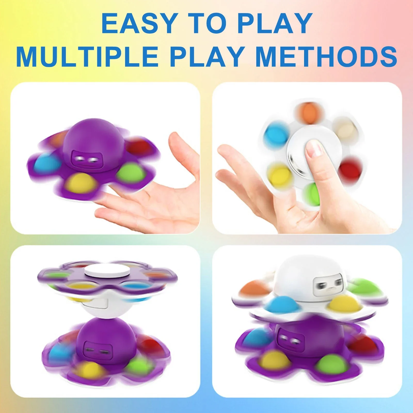 1PCS New Anti Stress Push Bubble Fidget Spinner Face-Changing Sensory Toy Push Popete Spiner Stress Relief Fidget Toys For Kids