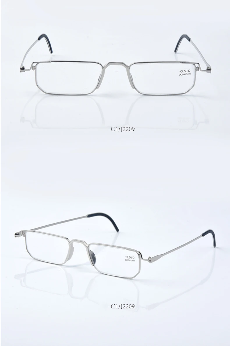 Guanhao Portable Reading Glasses Men's Fashionable Business Glasses Transparent Optical Lightweight Mini Box Presbyopic Glasses