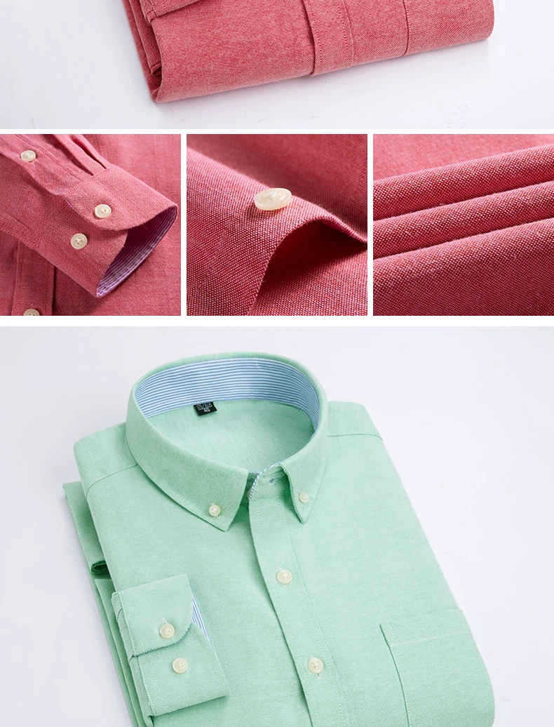Cotton non-ironing men's Oxford woven long sleeve shirt anti-wrinkle easy to take care of business casual social slim-fit shirt