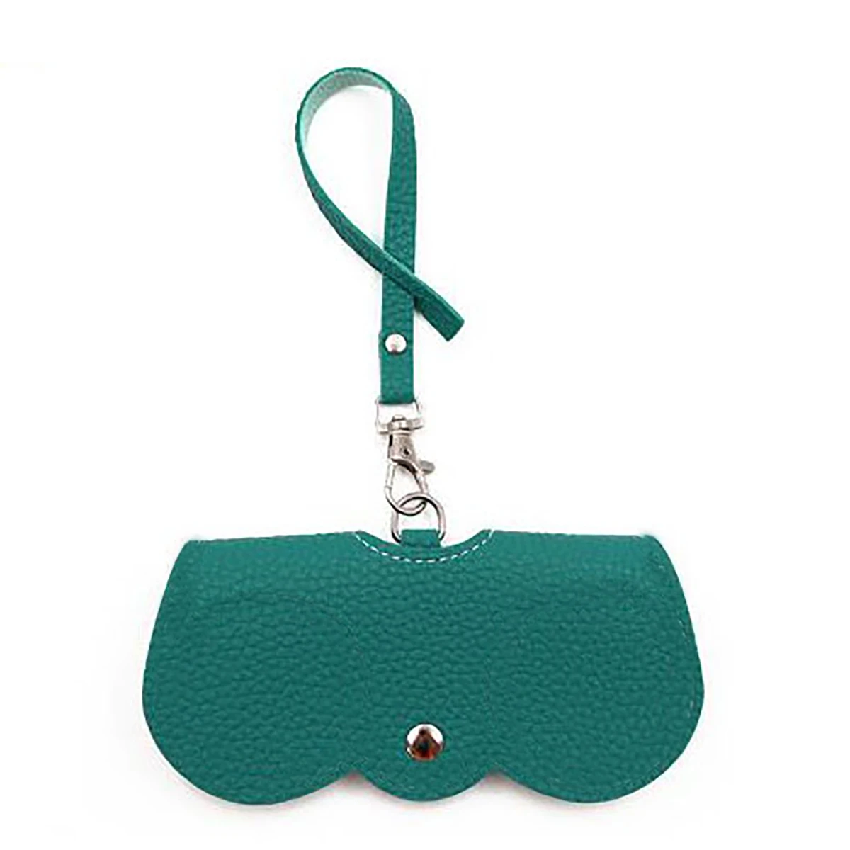 1pc Litchi Embossed Glasses Cover Cute Hanging PU Leather Sunglasses Reading Glasses Storage Bag Portable Travel Eyewear Holder