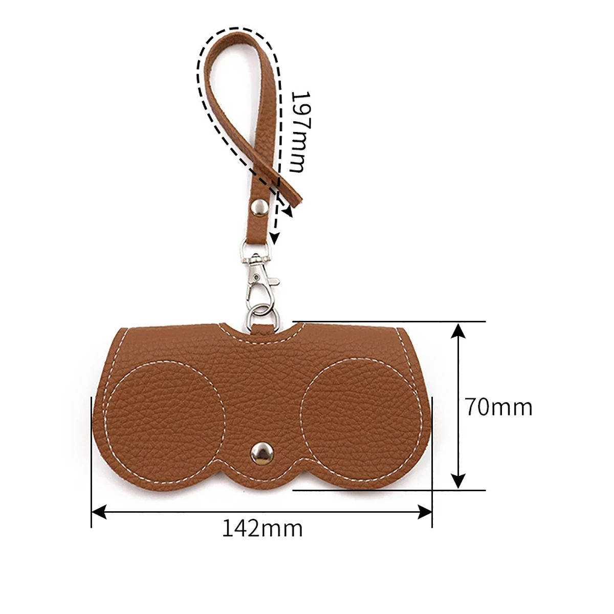 1pc Litchi Embossed Glasses Cover Cute Hanging PU Leather Sunglasses Reading Glasses Storage Bag Portable Travel Eyewear Holder