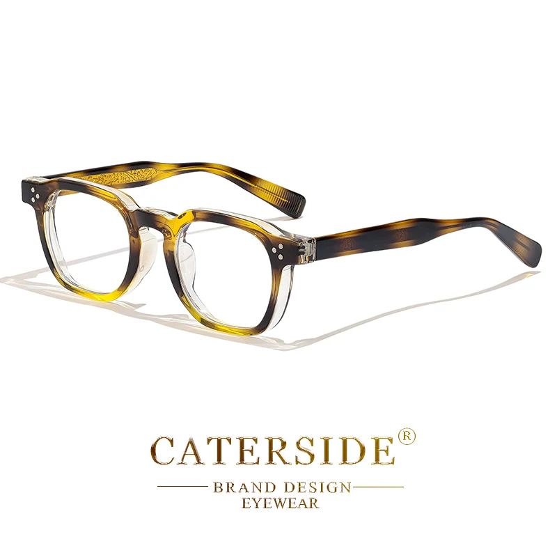 CATERSIDE New Square Flat Light Glasses for Men Women Retro TR Frame Eyeglass High-Quality Eyewear Minimalist Matching