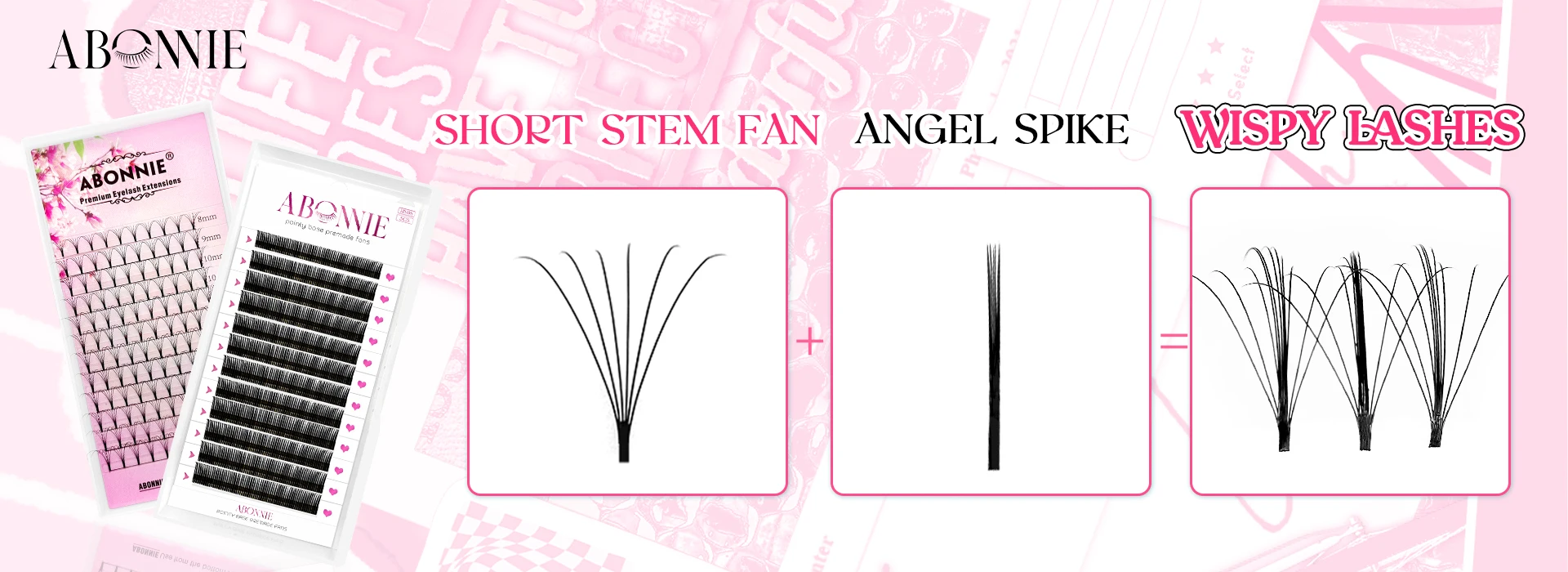 Abonnie Angel Lashes Pre-bundled Lash Spikes 5D Flower Lashes Individual Eyelash Extensions Wispy Lash Premade
