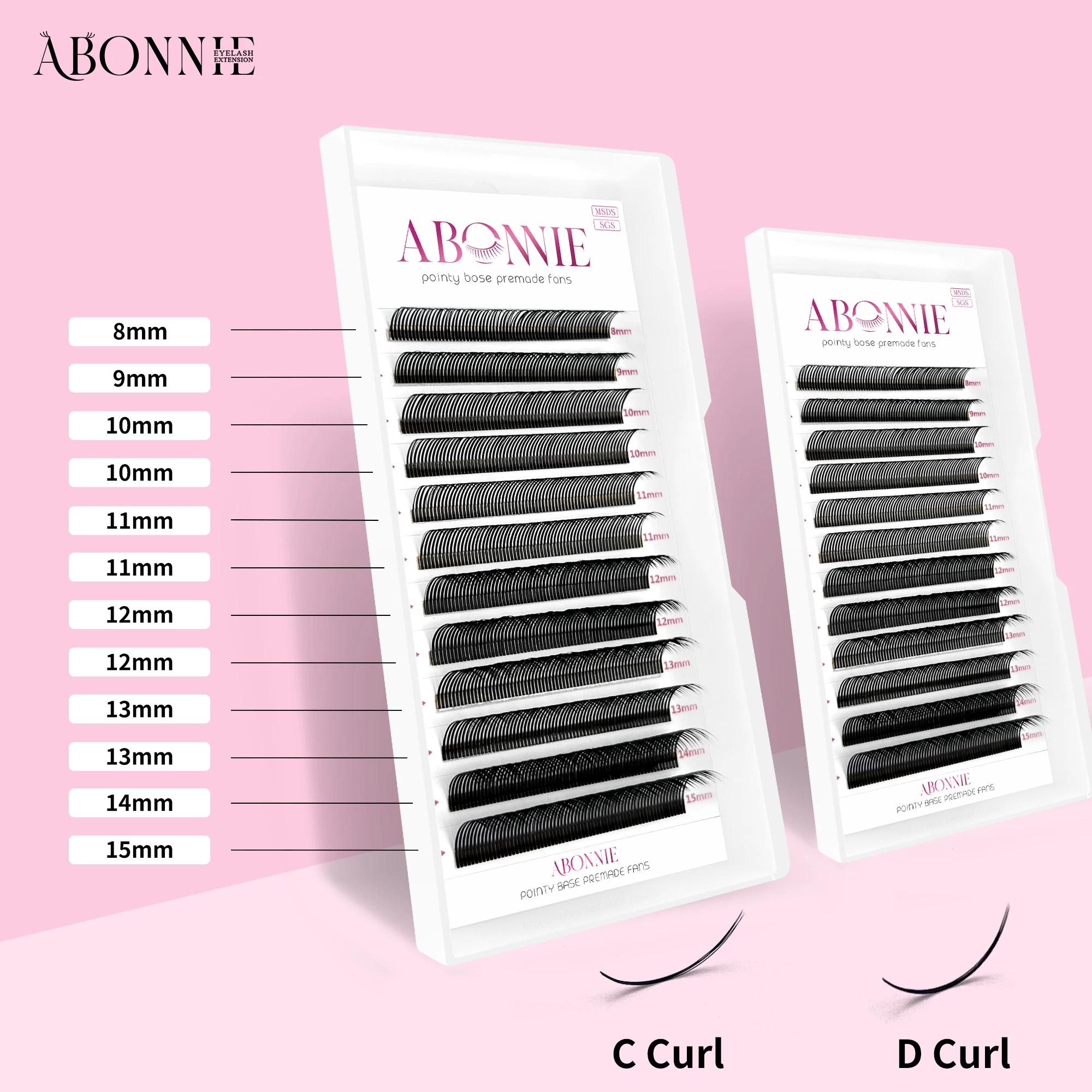 Abonnie Angel Lashes Pre-bundled Lash Spikes 5D Flower Lashes Individual Eyelash Extensions Wispy Lash Premade