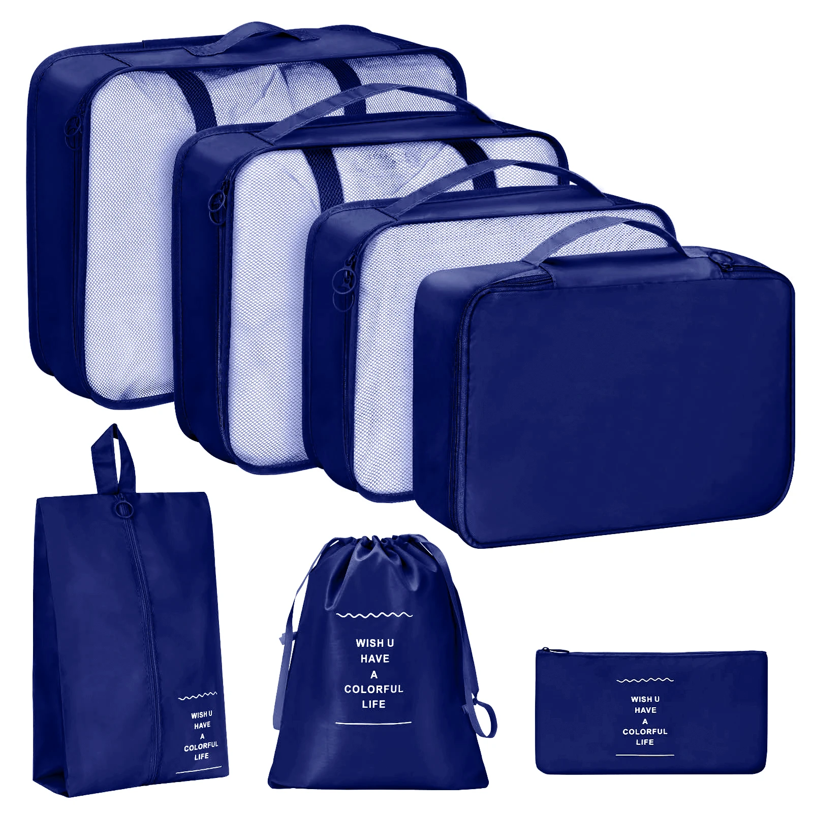 7 Pcs/Set Travel Organizer Storage Bags Suitcase Packing Cubes Set Cases Portable Luggage Clothes Shoe Tidy Pouch Folding.-zmt