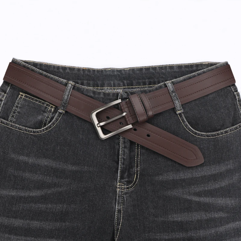 Men's Belt, Leather Dress Belt for Casual Jeans, Classic Belt 1.25", Adjustable Trim, Father's Day Gift