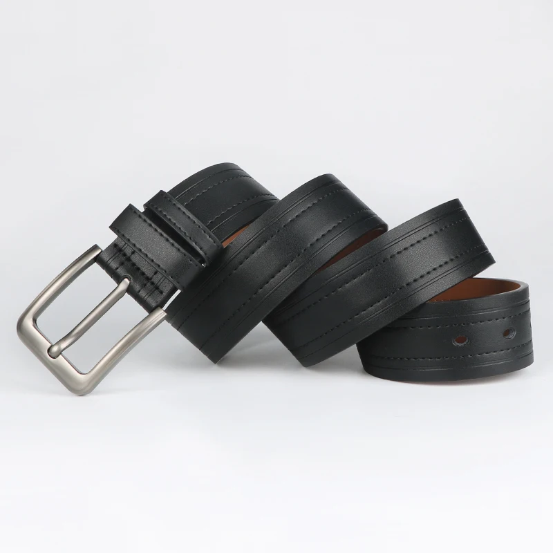 Men's Belt, Leather Dress Belt for Casual Jeans, Classic Belt 1.25", Adjustable Trim, Father's Day Gift