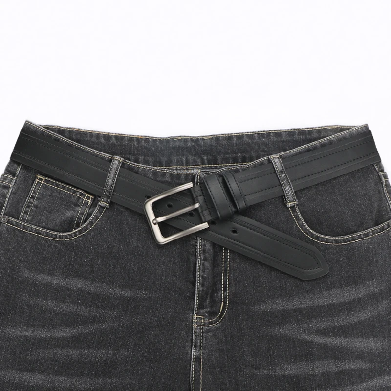 Men's Belt, Leather Dress Belt for Casual Jeans, Classic Belt 1.25", Adjustable Trim, Father's Day Gift