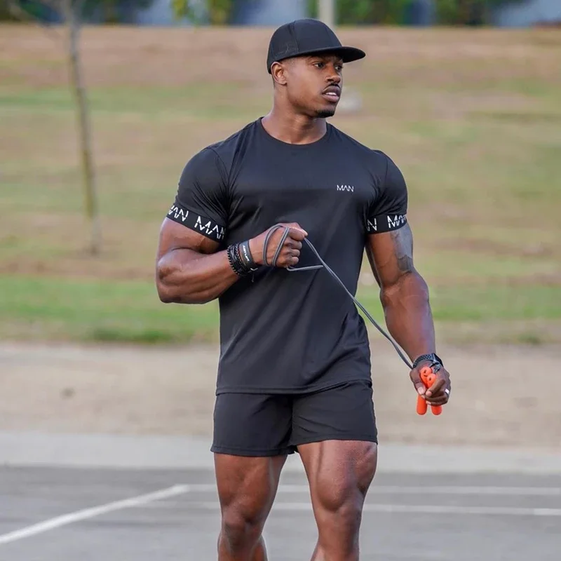 2026 New LargeType Men Compression T-Shirt Men Sporting Skinny Tee Shirt Male Gym Running Black Quick Dry T-Shirt Fitness Sports