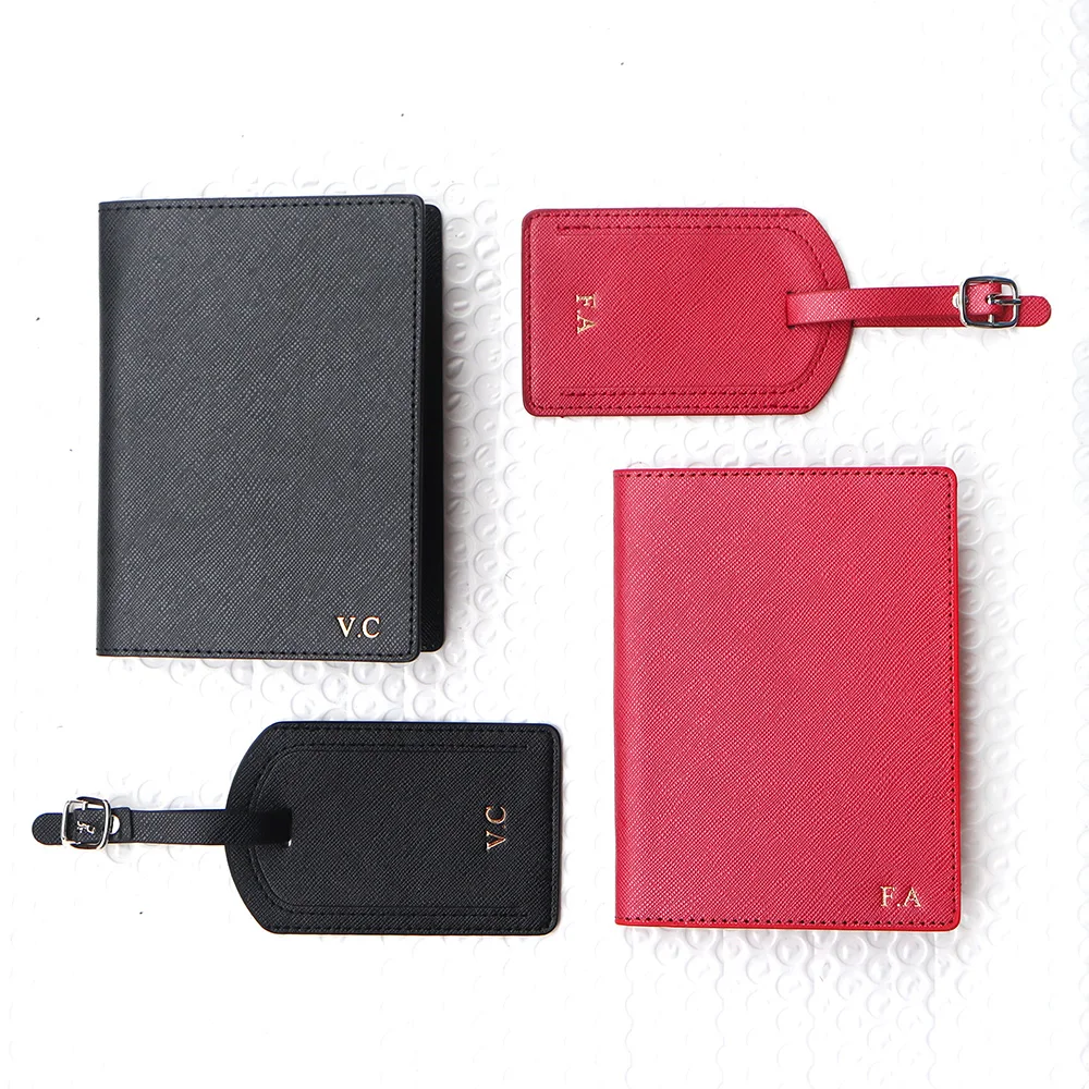 Custom Name Travel Passport Cover Set Personalized Letters Gift Luggage Tag Card Holder Passport Case Holder Travel Essentials