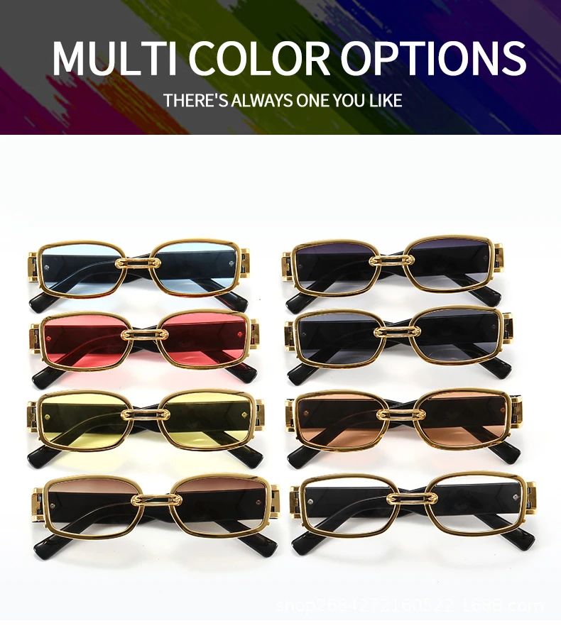 New Fashion Vintage Sunglasses Women Men Brand Designer Retro Rectangle Sun Glasses Female Male Popular Colorful Square Eyewear